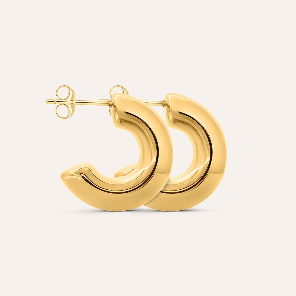 Orecchini STROILI mezzo cerchio dorato largo piccolo in acciaio anallergico
