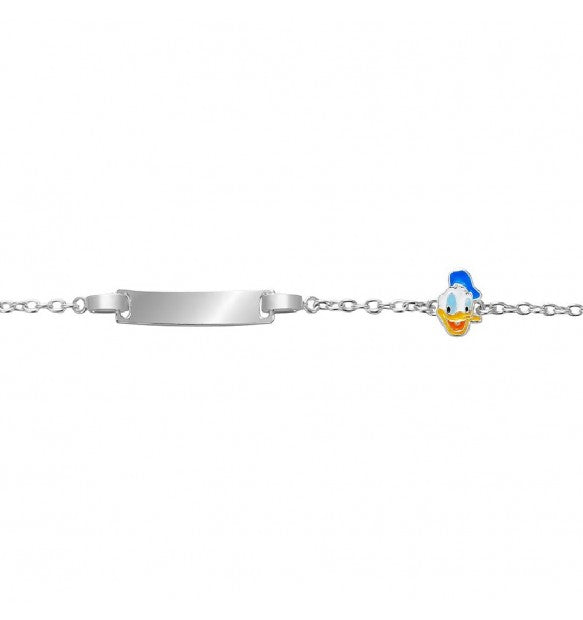 Bracciale bambina bambino PAPERINO con piastra in argento 925 originale DISNEY
