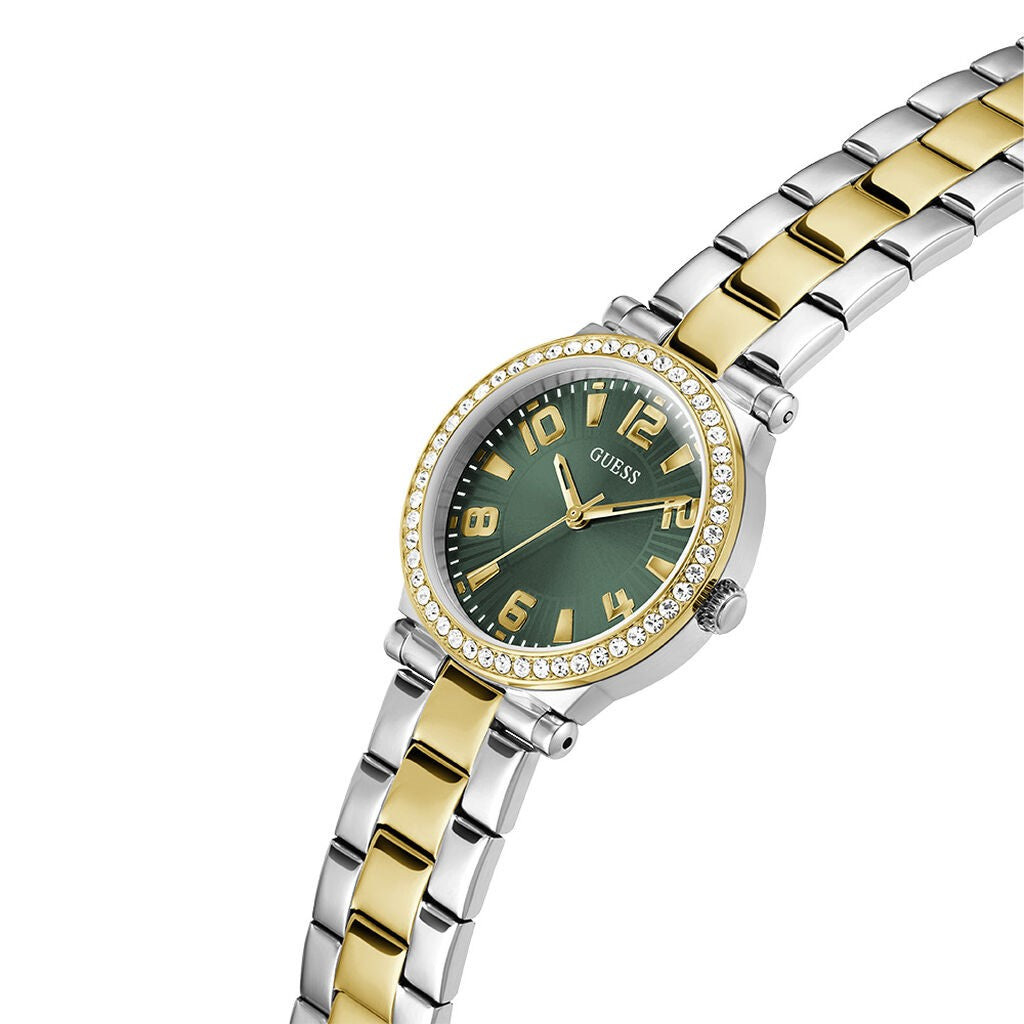 Orologio donna Guess bicolore verde e dorato modello Gucci con numeri fino a 30mt nell'acqua
