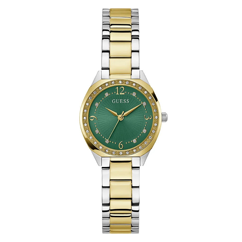 Orologio donna Guess bicolore verde e dorato modello Gucci e strass fino a 30mt nell'acqua
