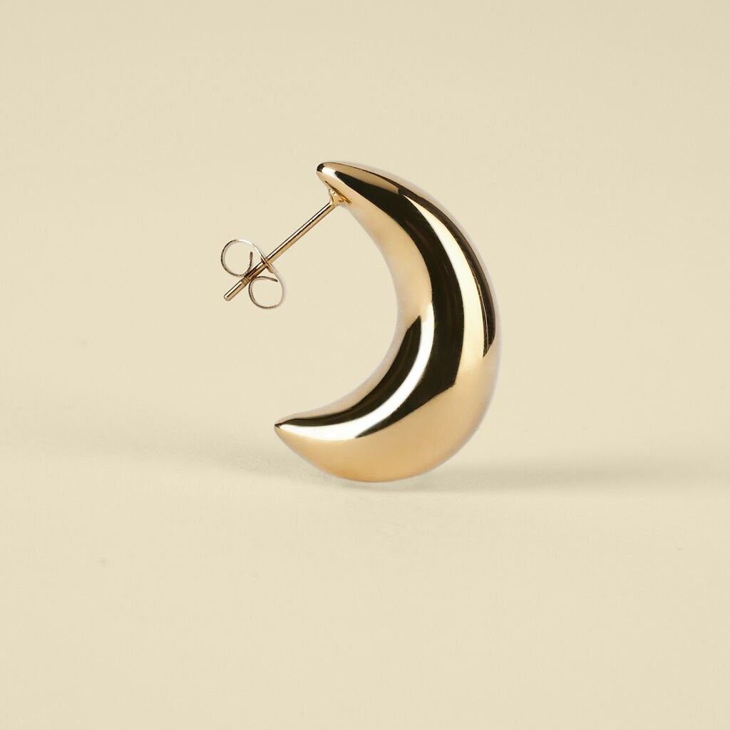 Orecchini STROILI goccia dorata in acciaio colo oro lucida anallergico