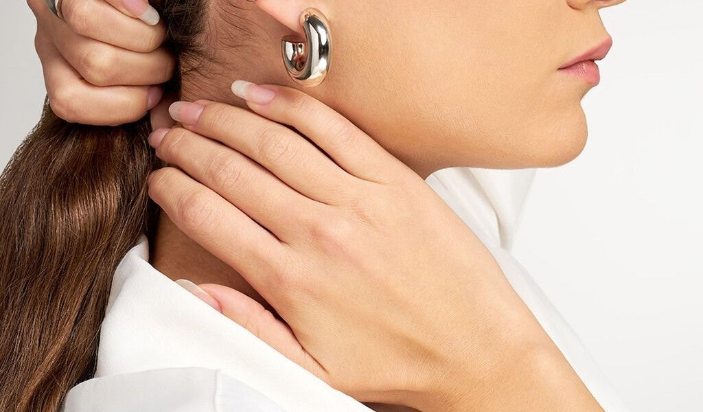 Orecchini STROILI mezzo cerchio bombato lucido in acciaio anallergico