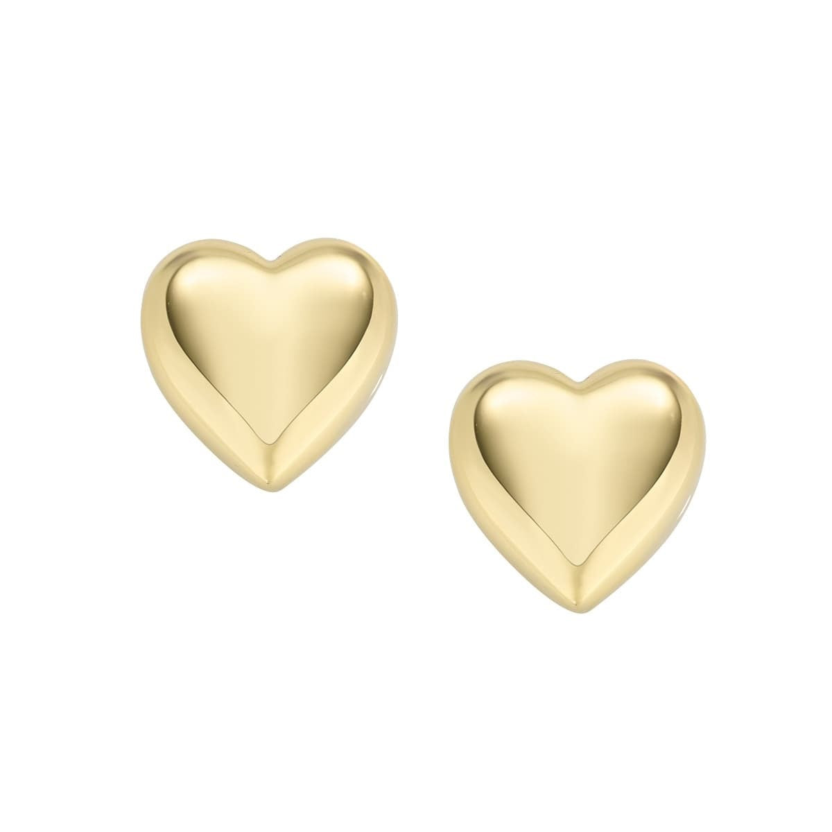 Orecchini a lobo cuore bombato dorato in argento 925 AMEN dimensione 1,7cm