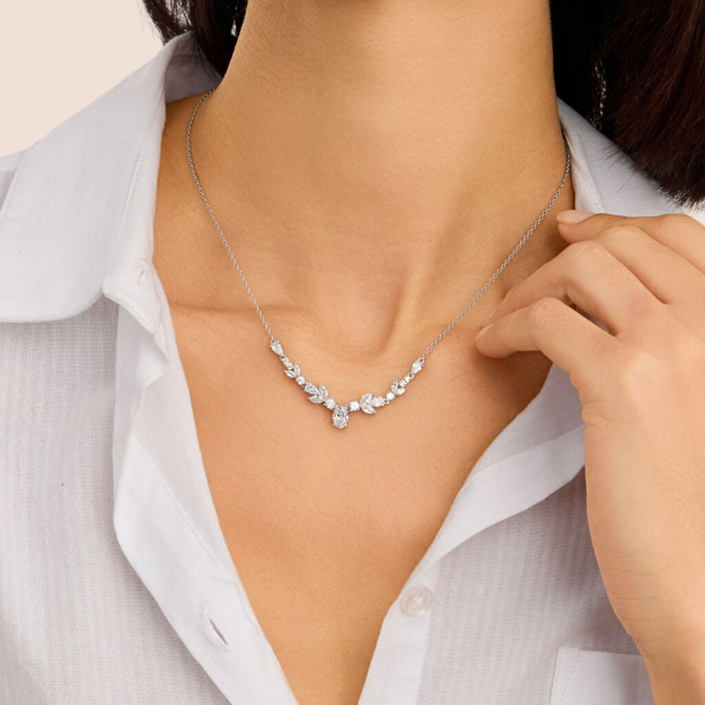 Collana elegante con pietre zirconi in argento 925 anallergico Stroili