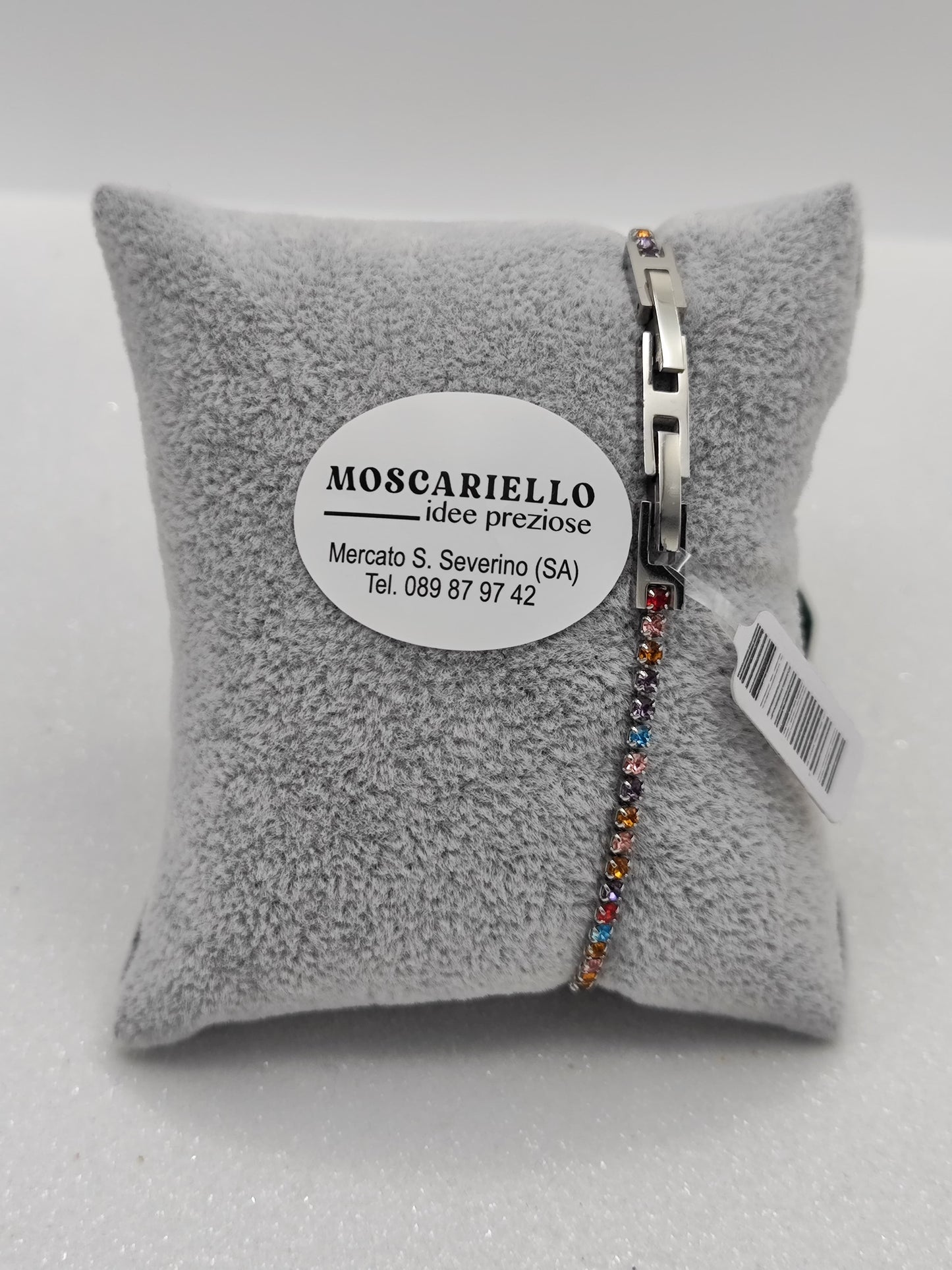 Bracciale tennis multicolor colorato uomo donna in acciaio anallergico regolabile