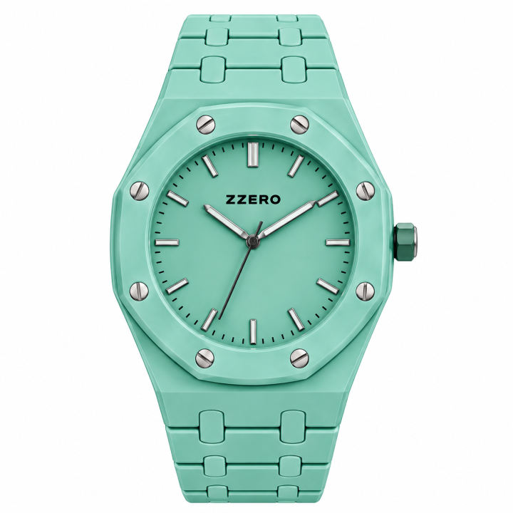 Orologio uomo donna in policarbonato azzurro mint fresh modello Audermars PIguet ZZERO