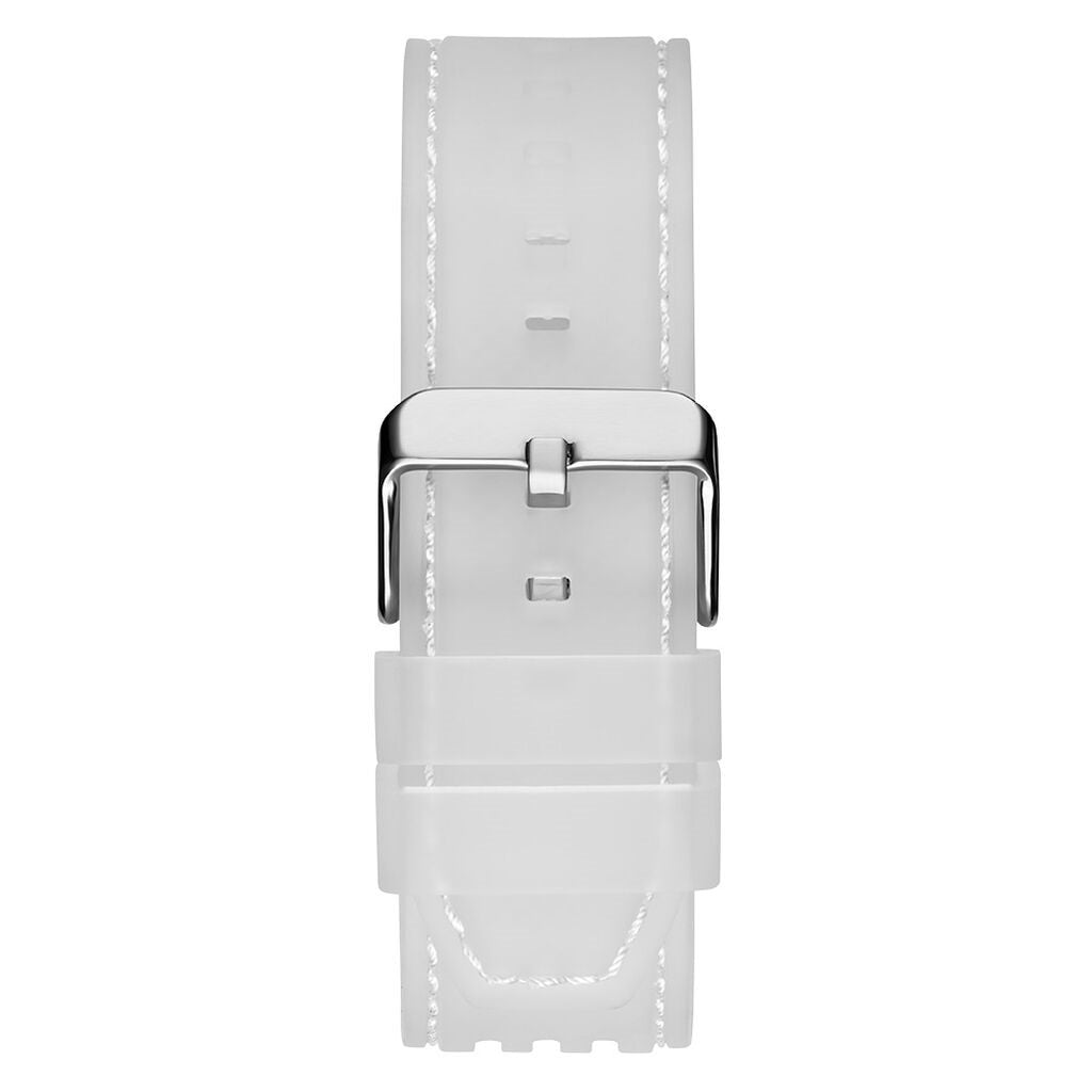 Orologio uomo in gomma trasparente cassa rettangolare movimento a vista GUESS