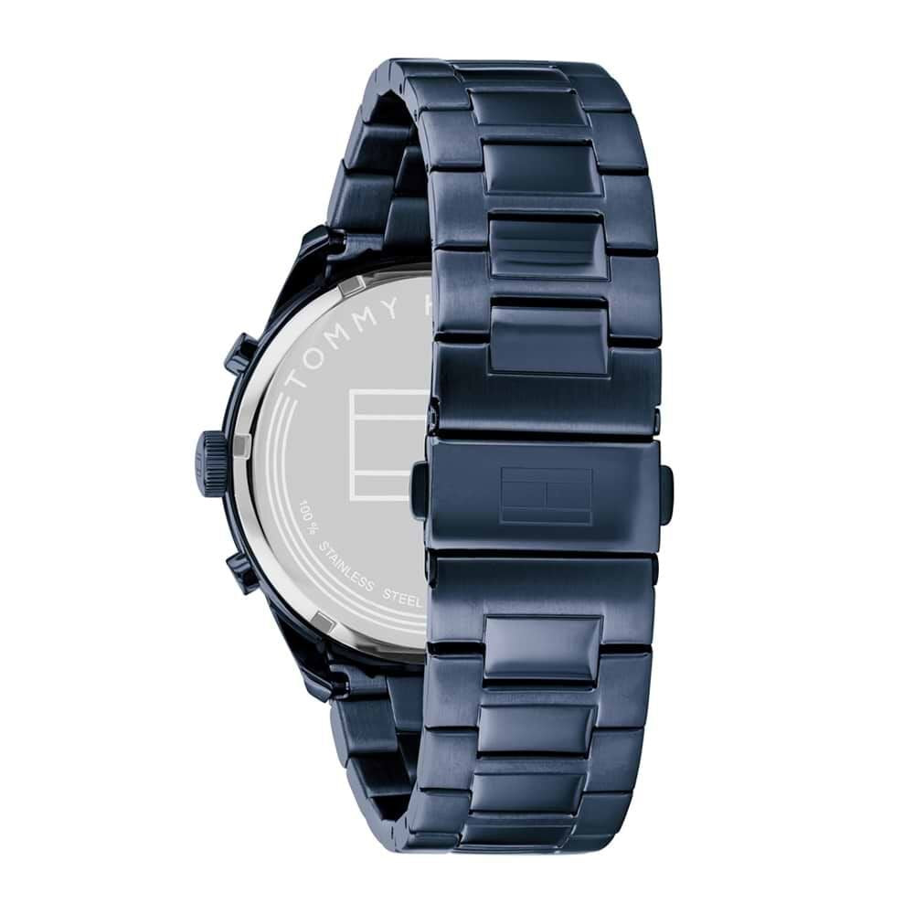 Orologio uomo Tommy Hilfiger in acciaio blu lucido e satinato multifunzione fino a 50 metri in acqua