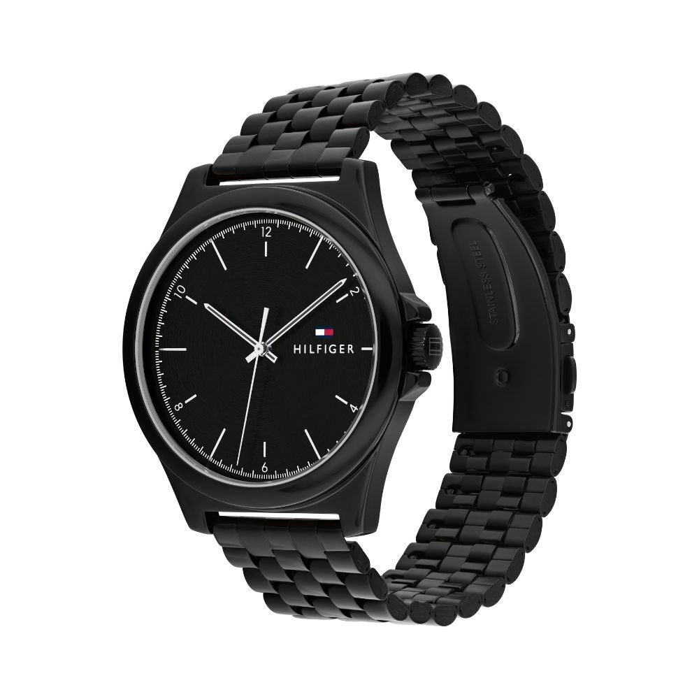 Orologio uomo Tommy Hilfiger in acciaio nero cinturino simile Rolex