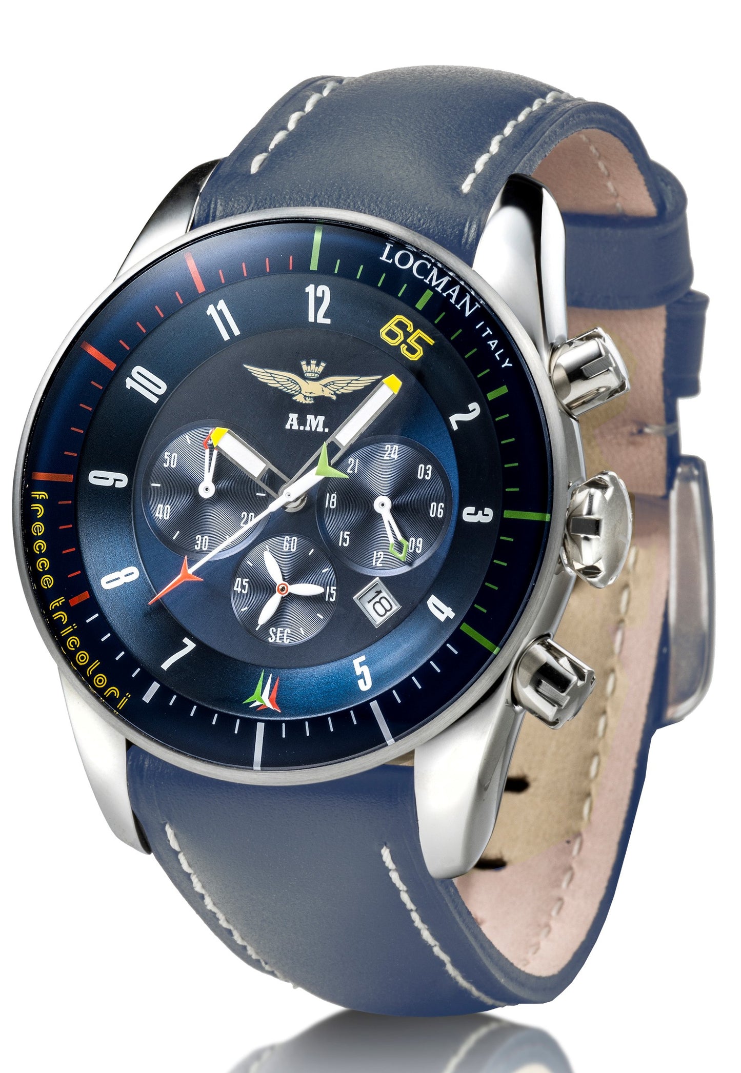Orologio uomo LOCMAN Aeronautica Militare Frecce Tricolori in pelle blu cronografo edizione limitata