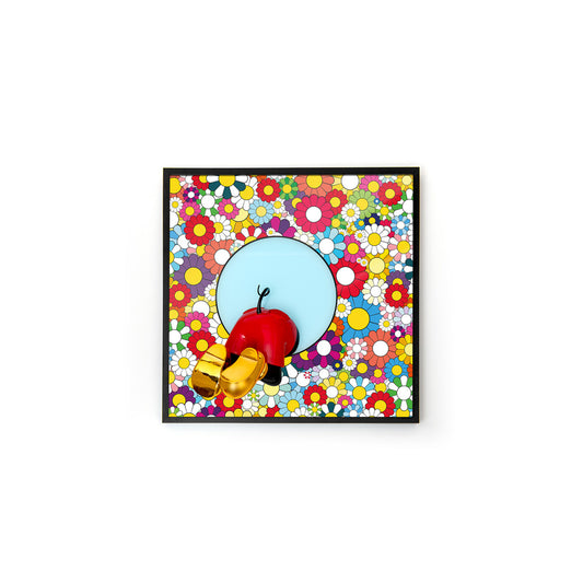 QUADRO TOPOLINO IN RILIEVO COLORATO TOPOFTHEPOPS FLOWER POWER 30X30