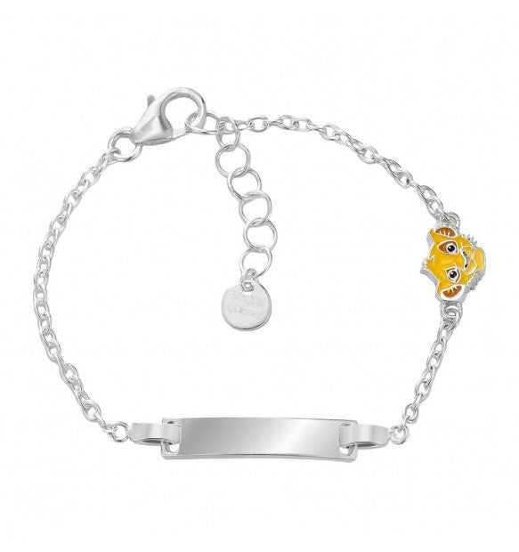 Bracciale bambina bambino SIMBA giallo con piastra in argento 925 originale DISNEY