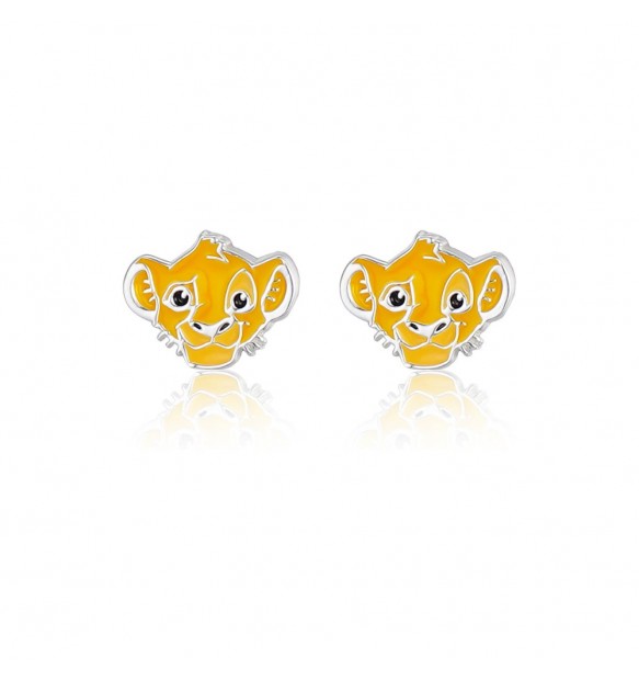 Orecchini bambina SIMBA giallo in argento 925 originale DISNEY