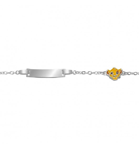 Bracciale bambina bambino SIMBA giallo con piastra in argento 925 originale DISNEY