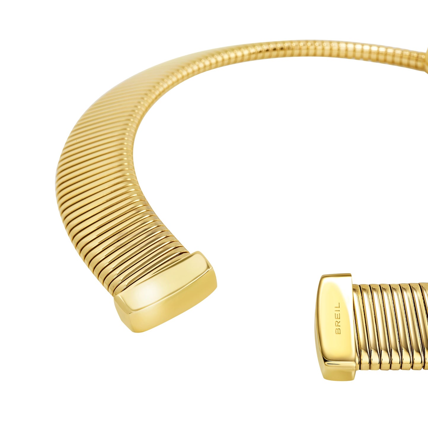Collana rigida color oro in acciaio anallergico con punto luce al centro BREIL