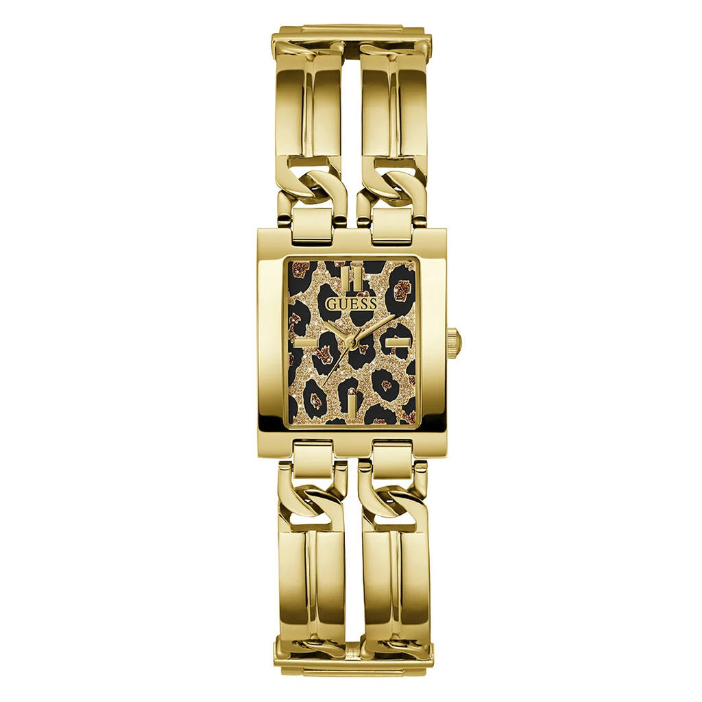 Orologio donna Guess bracciale leopardato pubblicità inverno 2024/25