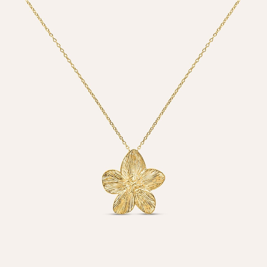 Collana STROILI fiore dorato lavorato in acciaio colo oro anallergico 45 cm