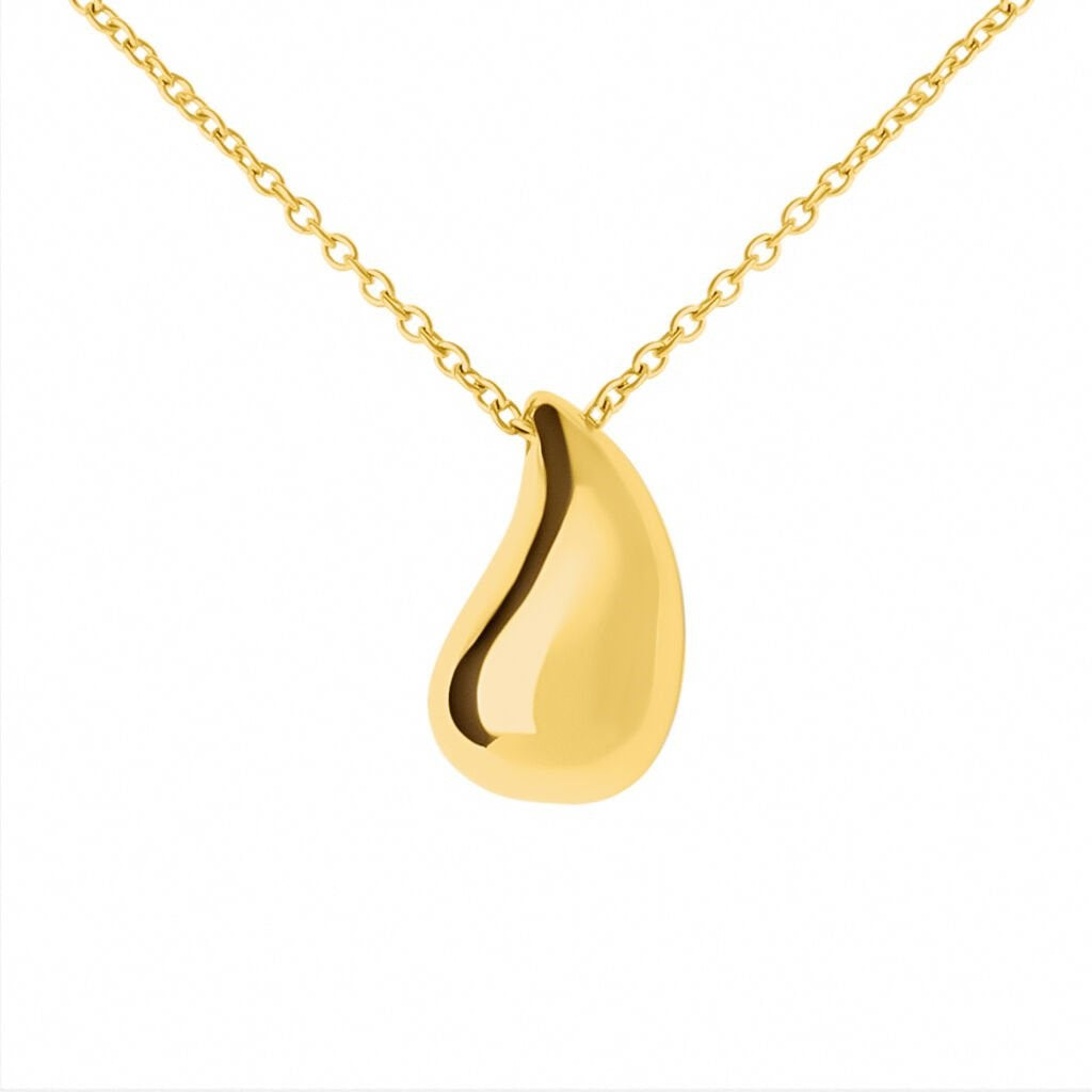 Collana STROILI goccia dorata in acciaio colo oro lucido anallergico 45 cm