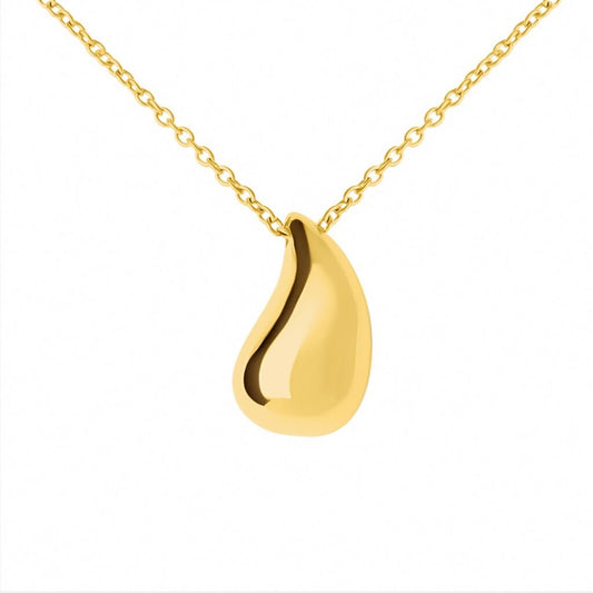 Collana STROILI goccia dorata in acciaio colo oro lucido anallergico 45 cm
