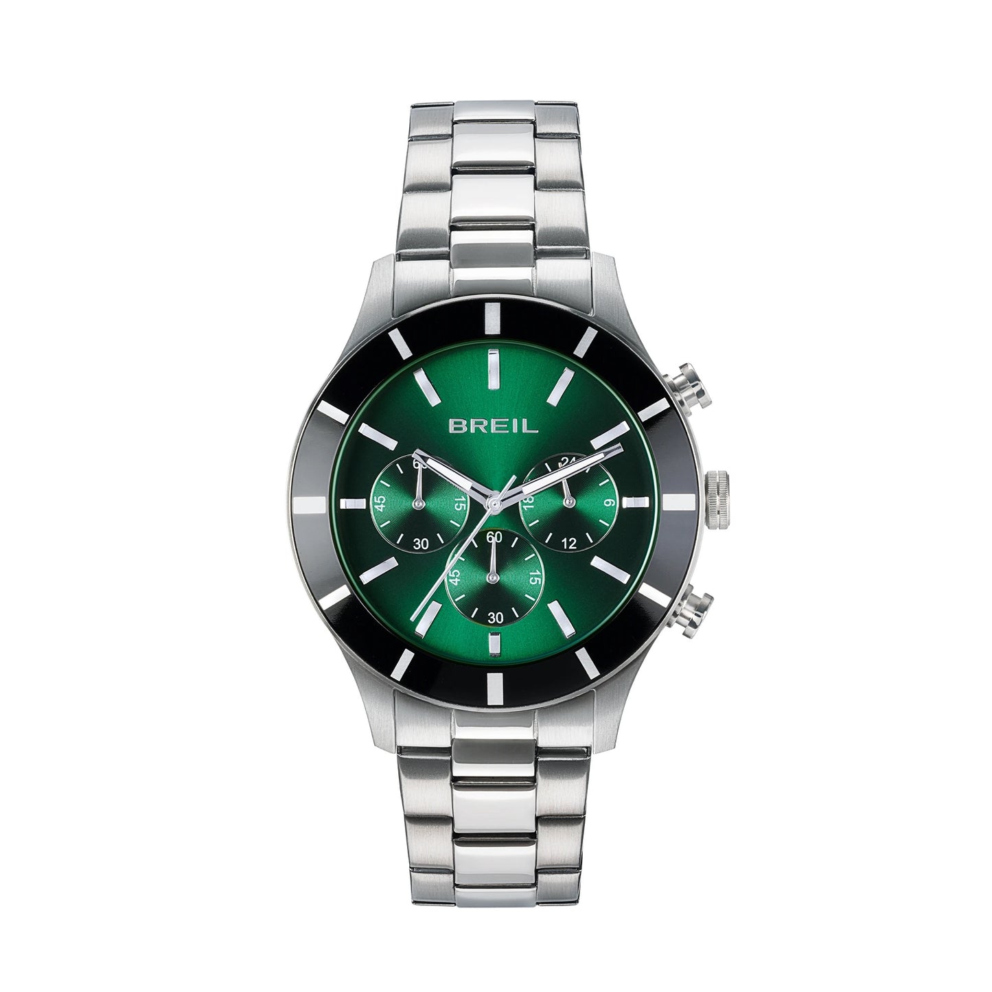 Orologio uomo BREIL cronografo quadrante verde ghiera nera lucida