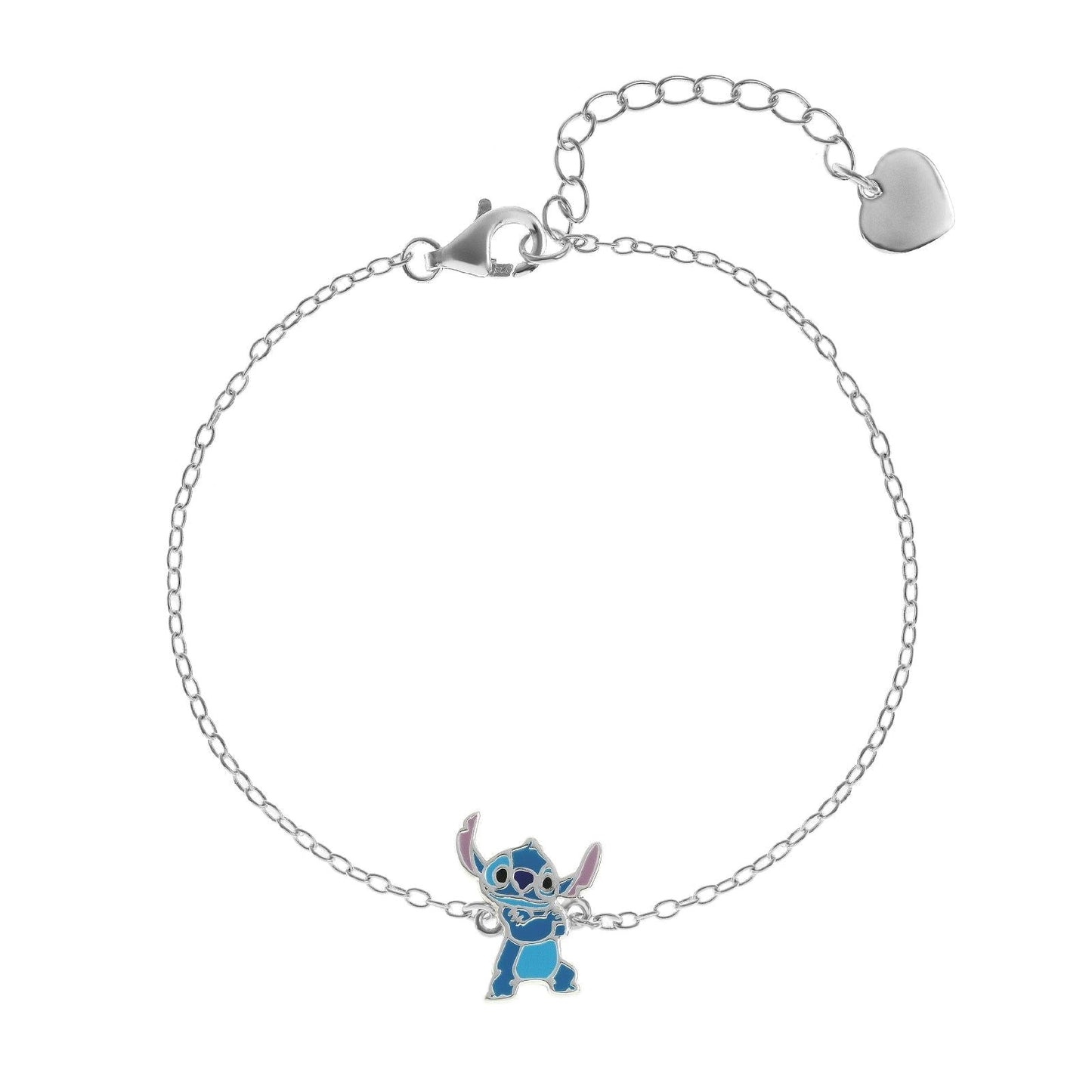 Bracciale bambina STITCH blu smaltato in argento 925 originale DISNEY