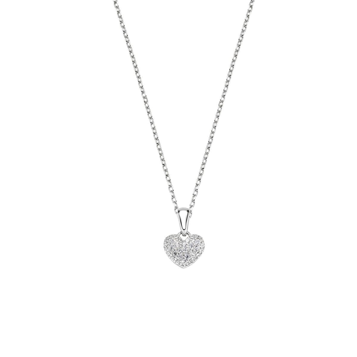 Collana con mini cuore pavè zirconato in argento 925 AMEN luminoso