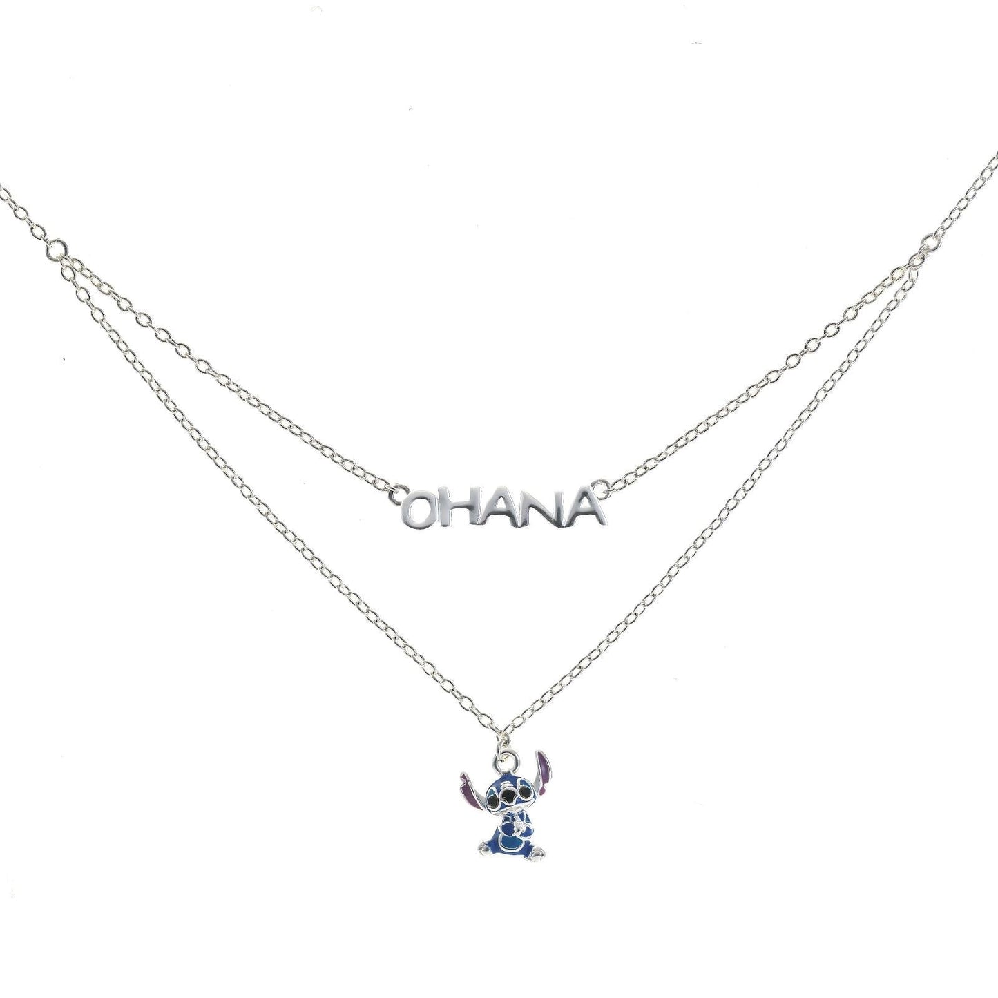 Collana bambina STITCH OHANA FAMIGLIA in argento 925 originale DISNEY