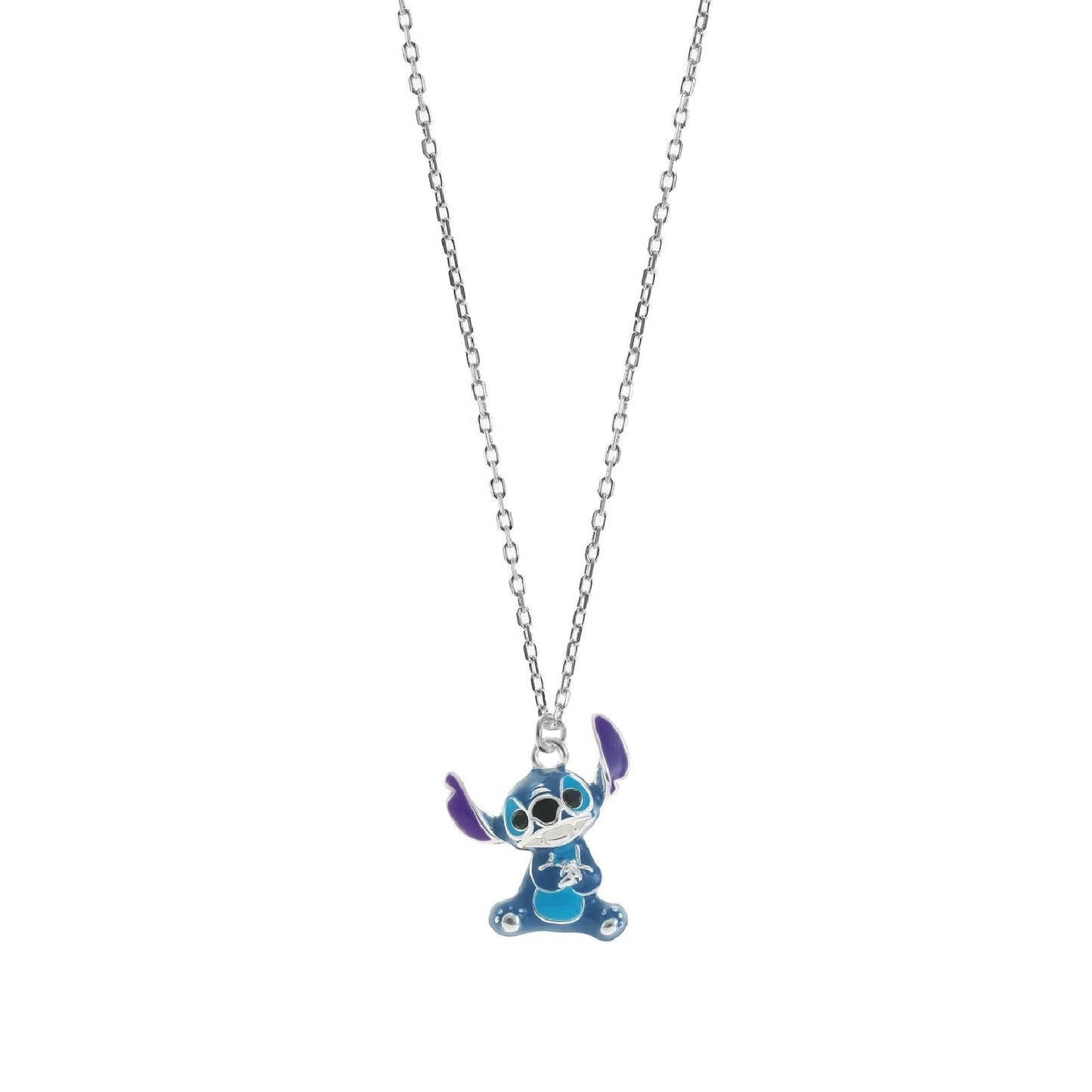 Collana bambina STITCH pendente blu smaltato in argento 925 originale DISNEY