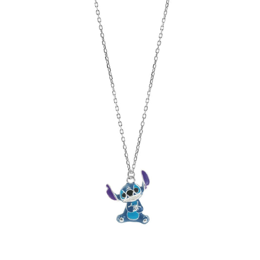 Collana bambina STITCH pendente blu smaltato in argento 925 originale DISNEY