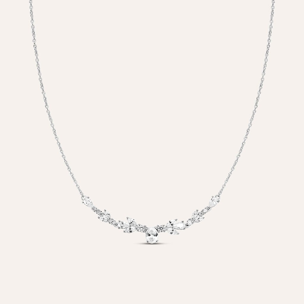 Collana elegante con pietre zirconi in argento 925 anallergico Stroili