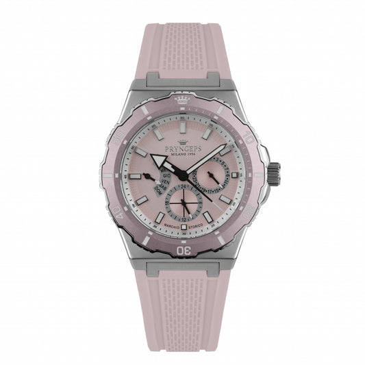 Orologio uomo donna in gomma silicone rosa modello JAMAICA PRYNGEPS marchio storico