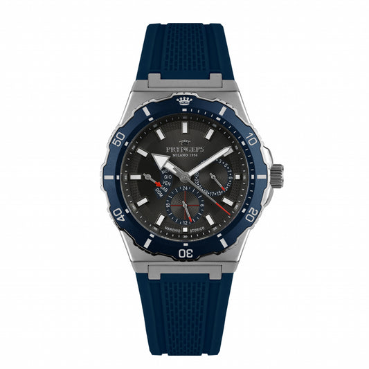 Orologio uomo in gomma silicone blu quadrante nero modello JAMAICA PRYNGEPS marchio storico