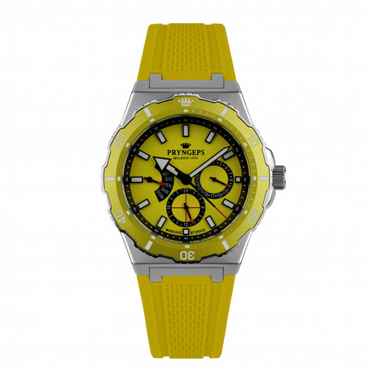 Orologio uomo donna in gomma silicone giallo modello JAMAICA PRYNGEPS marchio storico