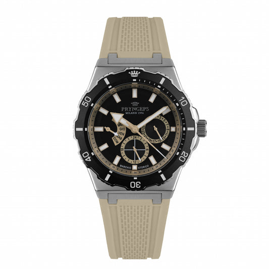 Orologio uomo in gomma silicone beige modello JAMAICA PRYNGEPS marchio storico
