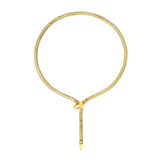 Collana serpente in acciaio dorato regolabile Breil