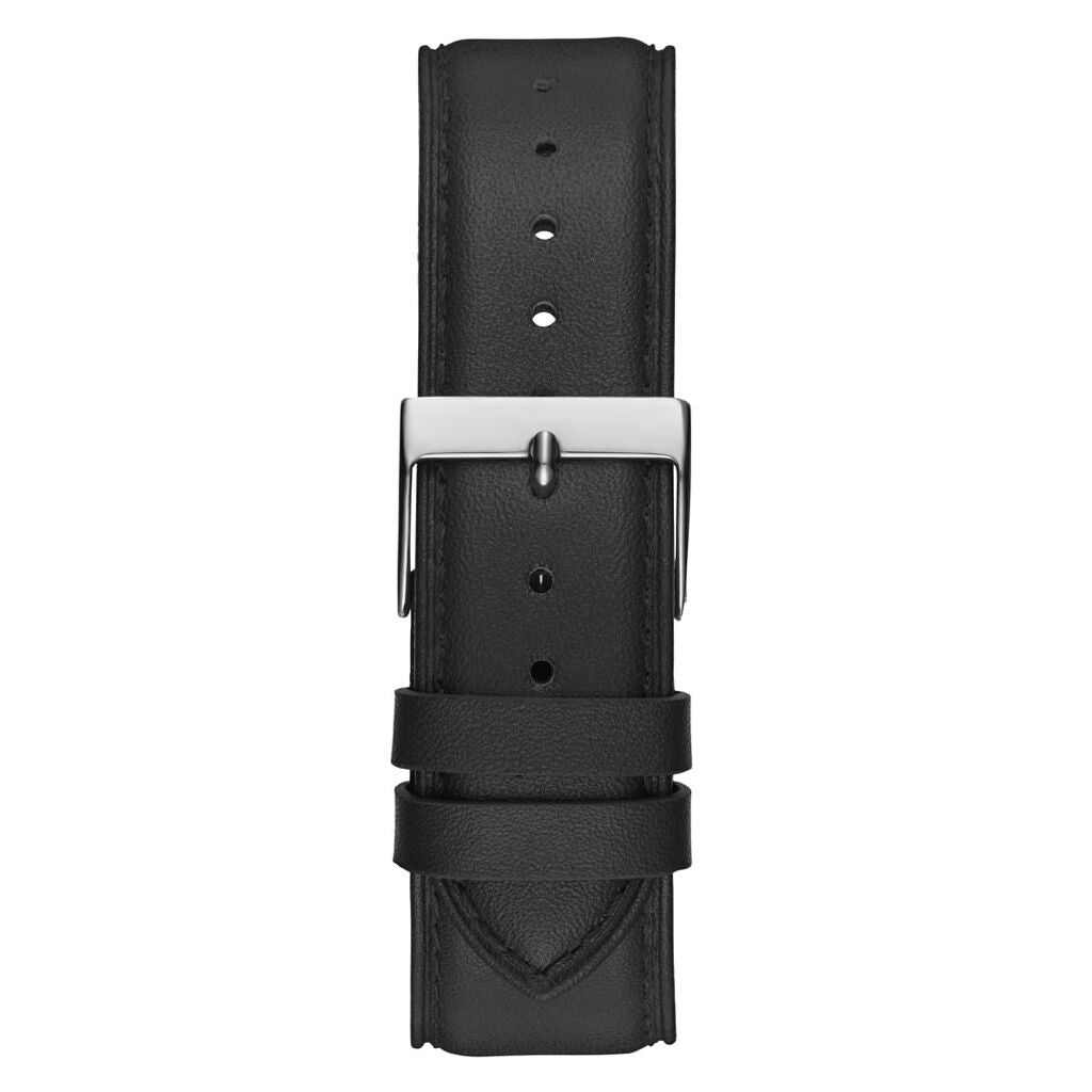 Orologio uomo in pelle nero cassa acciaio quadrante con brillantino GUESS