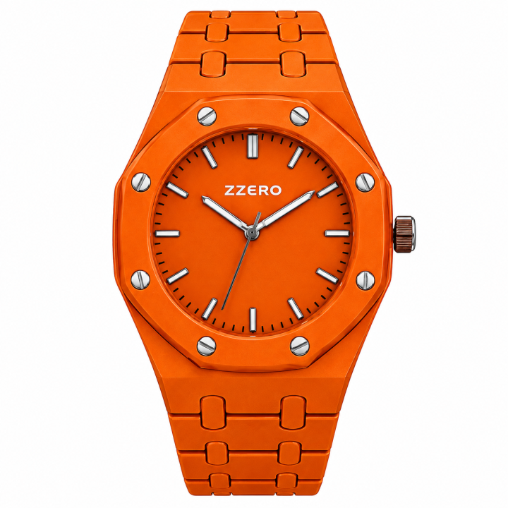 Orologio uomo in policarbonato arancione coral vibes modello Audermars PIguet ZZERO