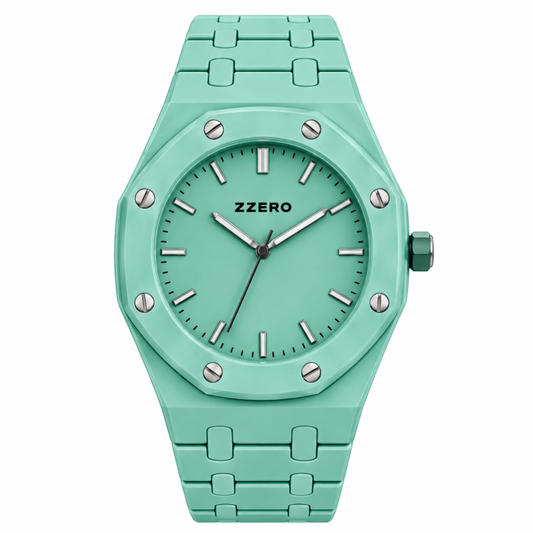 Orologio uomo donna in policarbonato azzurro mint fresh modello Audermars PIguet ZZERO