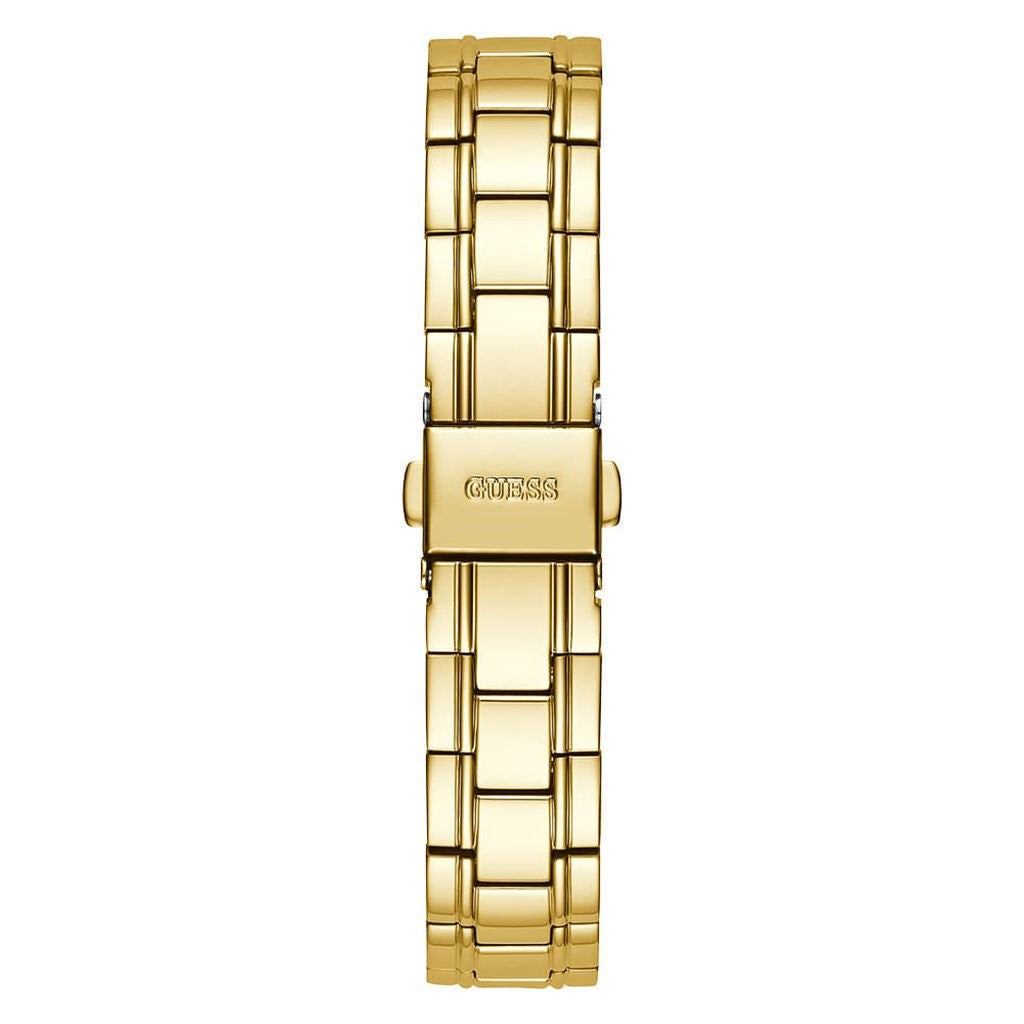 Orologio donna in acciaio dorato Guess con pietre luminose con giorno e datario