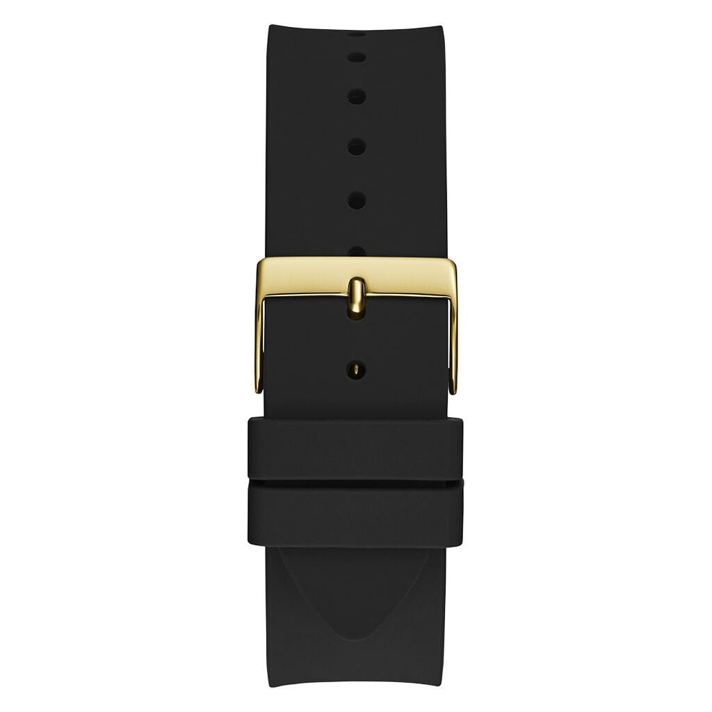Orologio uomo in gomma silicone nero cassa color oro GUESS lucido
