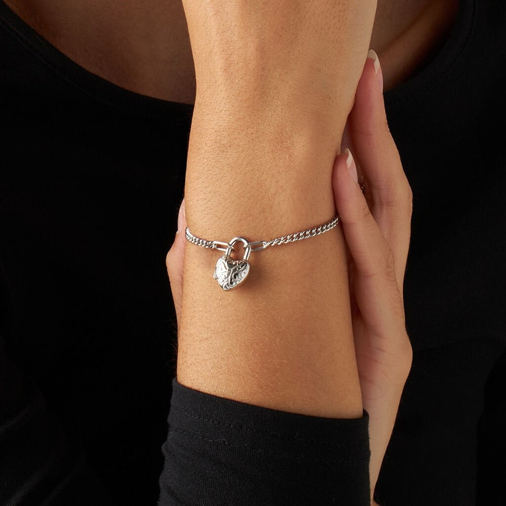 Collana e bracciale Stroili con cuore lucchetto in argento 925 anallergico in PROMOZIONE